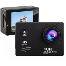 ONEGEARPRO Fun Action Kamera Full HD 1080p 30fps mit Unterwassertasche, Foto 8 mp, Zubehör