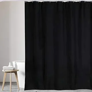 2 UR DOOR - Schwarze Duschvorhänge aus Polyestergewebe, schimmelresistent (180 x 180 cm)
