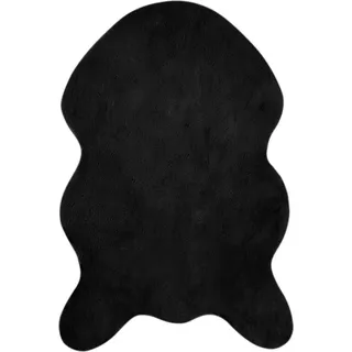 vidaXL Rutschfester Kunstfellteppich Olite Schwarz 60 x 90 cm - Schwarz