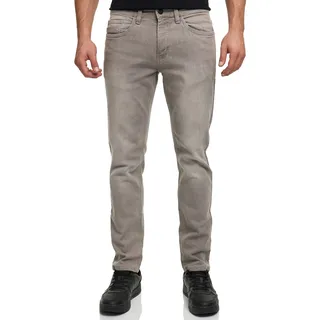Regular-fit-Jeans INDICODE "INTony", Herren, Gr. 33, Länge 30, lt grau mel, Denim/Jeans, Obermaterial: 98% Baumwolle, 2% Elasthan, Abriebeffekte, regular fit knöchellang, Jeans Regular-fit-Jeans