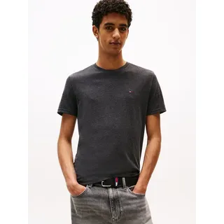 Tommy Hilfiger Tommy Jeans Herren, T-Shirt Kurzarm Tee Rundhalsausschnitt, Grau (Black Htr), M,