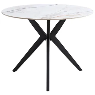 Xora Esstisch , Grau, Schwarz, Weiß, Beige , Metall, Keramik , rund , eckig , 100x76x100 cm , Bsci , Esszimmer, Esstische, Esstische Keramik