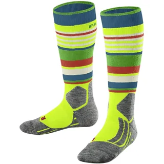 Falke Unisex kinder Skisocken SK2 Intermediate K Kh Wolle Funktionsmaterial warm dick 1 Paar, Gelb Lightning 1690, 23-26