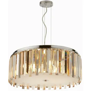 Kristall-Hängeleuchte , Klar, Chromfarben, Champagner , Metall, Glas , 25-150 cm , höhenverstellbar , Lampen & Leuchten, Leuchtenserien