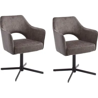 MCA Furniture Valletta Polsterstuhl 2er Set Polyester braun