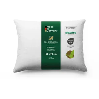 Hanskruchen® Premium de Luxe Daunenkissen 50x70 cm - Made in Germany Daunen Kopfkissen aus 100% Baumwolle - 3 Kammer Daunenkissen für Allergiker [1er Pack]