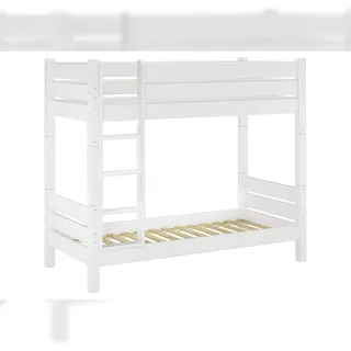 Erst-Holz Etagenbett 100 x 190 cm Kiefer massiv lackiert weiß