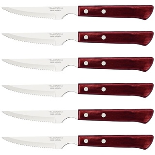 Tramontina Steakmesser Spanish Style, Set 6-teilig, Edelstahl, Holzgriff, FSC, 22