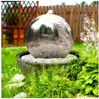 Köhko Kugelbrunnen 50 cm Edelstahl mit Harzbecken