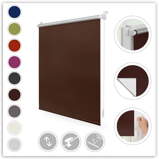 Lichtblick Seitenzugrollo Klemmfix Hitzeschutz 70 x 150 cm braun