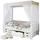Himmelbett Lino 90 x 200 cm Kiefer massiv weiß/beige