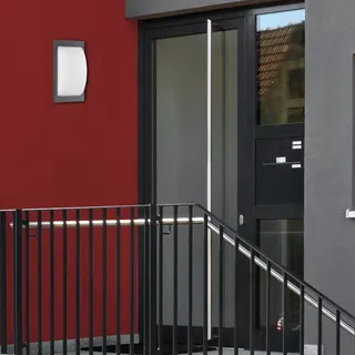 Lcd Außenwandleuchte Edelstahl, Glas 32,5 cm E27 grau