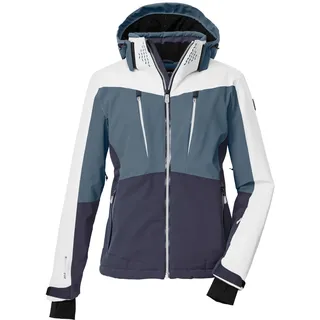 KILLTEC Damen Skijacke/Funktionsjacke mit abzippbarer Kapuze, Schneefang und Unterarmventilation KSW 43 WMN SKI JCKT, taubenblau, 40,