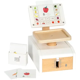 small Foot Waage Fresh aus Holz, multifunktionales Zubehör für Kaufladen, Rollenspielzeug, ab 3 Jahren, 12418, Wood