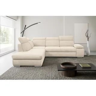 werk2 »Alicante Cord, inkl. Bettfunktion & Bettkasten, Breite 280cm, L-Form« Schlafsofa mit Bettkasten & verstellbaren Kopfstützen.