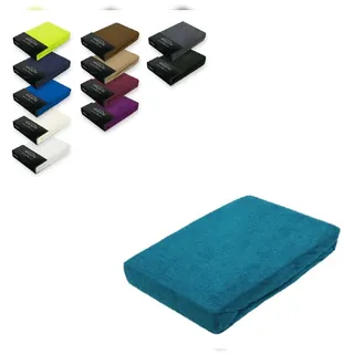 EXKLUSIV HEIMTEXTIL Spannbettlaken Frottee 140 - 160 x 200 cm Petrol