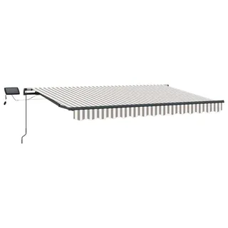 vidaXL Ausziehbare Markise Hellgrau und Weiß 300 x 250 cm - Hellgrau