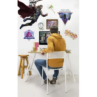 KOMAR - Mighty Thor - Größe 100 x 70 cm selbstklebend, Wandsticker, Kinderzimmer