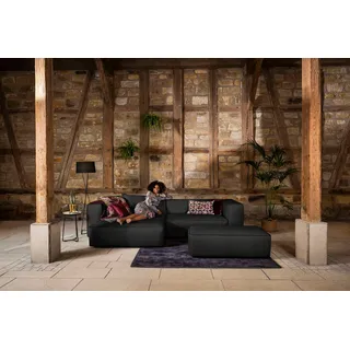 W.SCHILLIG Ecksofa "around-the-block, modern und elegant, bequem, L-Form" mit eleganter Biese, mit Federkern, schwarz z59