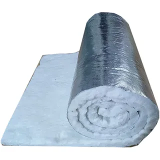 Keramikfaser-Decken-Isoliermatte, einseitige Aluminiumfolie, 1,260 °C, für Kamin, Grill, Ofen, Herd, 1 x 0,61 m (Weiß, 20mm)