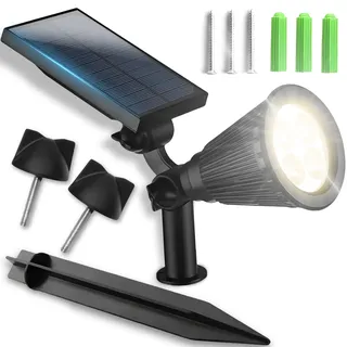 Superhelle LED Solarlampe Bodeneinbaustrahler mit Dämmerungssensor, Solar Bodenleuchte, Bodenlampe, Außen, Kaltweiß, 20W, Retoo