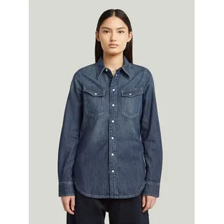 G-Star Raw Langarmbluse in antique faded hurricane | Dunkelblau - Damen - M