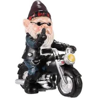 Ruiaqer Gartenzwerg Motorrad Zwerge,13.3cmx13cm Statue Wasserdicht Sonnenschutz Gartendeko für den Garten,gartenzwerg lustig,Geschenke für männer,Deko für den Balkon (Motorrad)