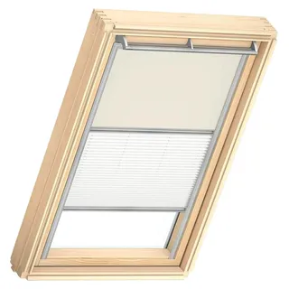 Dachfenster Duo Verdunkelungsrollo für P08, Hellbeige, mit grauer Führungsschiene - Beige