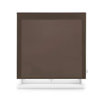 Blindecor Transparentes Rollo nach Maß, Rollo nach Maß, Dunkelbraun, 160 x 175 cm (Breite x Höhe), Stoffgröße 157 x 170 cm, lichtdurchlässiges Rollo für Fenster