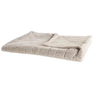 Beliani Labyar Kuscheldecke 180 x 220 cm Beige
