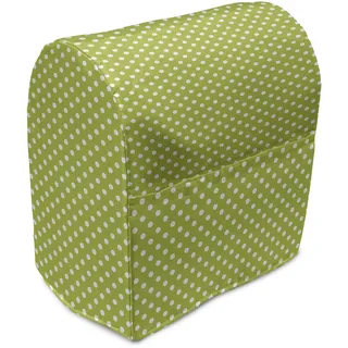 ABAKUHAUS Retro Standmixerabdeckung, Kalk-Weinlese-Tupfen, Küchengerät Taschenhülle mit Taschen, 36 x 39 x 24 cm, Lindgrün und Weiß - Grün, Weiß