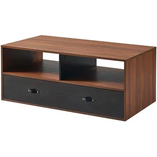 Versanora Henry Kaffeetisch, Nussbaum/Schwarz, 106,68 x 106,68 x 45,72