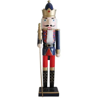 Mobili Rebecca Nussknacker Dekofigur 55 cm , Holz , 11x55x9 cm , Dekoration, Weihnachtsdekoration