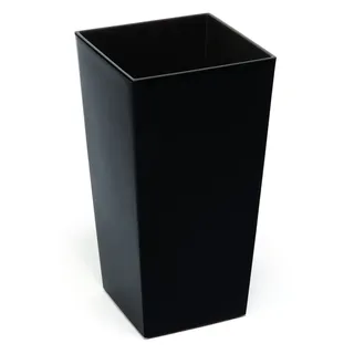 Tymar Blumentopf, Pflanzkübel, Übertopf, Blumenkübel aus Kunststoff, Gross, Quadrat, Hoch, Glanz, Garten, Balkon, Terrasse, Haus (Schwarz Hoch, 19x19 cm)