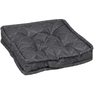 Sitzkissen , Anthrazit , Textil , Raute , Füllung: Schaumstoff, Vlies,Schaumstoff, Vlies , quadratisch , 40x8x40 cm , Heimtextilien, Wohntextilien, Sitzkissen