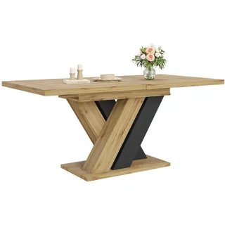 Flieks Esstisch Teleskop 119-158Cm X Beine Holzfarbe , Schwarz , Holzwerkstoff , 119x75x80 cm , Esszimmer, Esstische