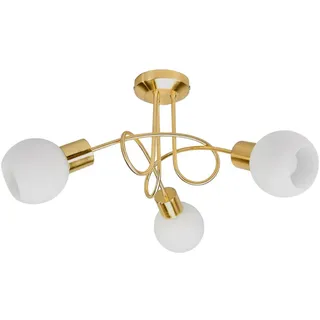 Lindby Deckenlampe Elaina (Modern) in Gold/Messing aus Metall (3 flammig, E14) - Deckenleuchte Lampe Wohnzimmerleuchte