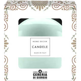 Dekorative lackierte Kugelkerze Durchmesser 10 cm - Brenndauer 49 Stunden - Farbe Vintage Grün - Geschenkbox - Cereria Di Giorgio