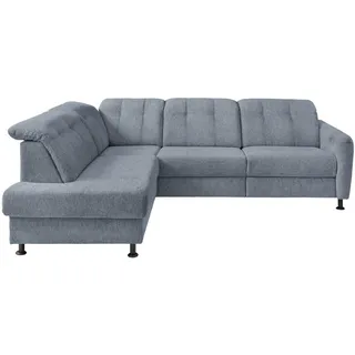 Livetastic Ecksofa , Hellblau , Textil , Uni , Ottomane links, L-Form , 270x198 cm , Made in Europe , seitenverkehrt erhältlich, Rücken echt, motorische Relaxfunktion, Herz-Waage-Funktion, USB-C-Anschluss , Wohnzimmer, Sofas & Couches, Wohnlandschaften, Ecksofas