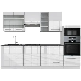 Vicco Küchenzeile Fame-Line 280 cm Weiß Hochglanz