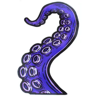 Cthulhu Tentakel 3 Klein Aufkleber Lila Horror PVC Sticker | Linkes Tentakel Motiv mit mystischer Tiefsee Atmosphäre