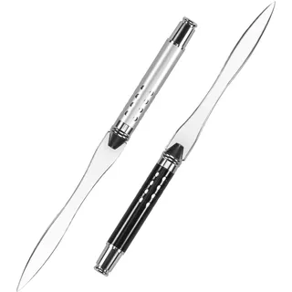Szaboviktoria 2 Stück Brieföffner Silber Und Schwarz, 16 cm Brieföffner Edel, Brieföffner Schwert, Brieföffner Edelstahl, Letter Opener, Mühelos Post Und Pakete Öffnen