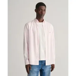 Gant für Herren. 3000130 Hemd Regular Fit rosa gestreiftes Popeline-Hemd (L), Lässig, Baumwolle, Klassisch, Langarm