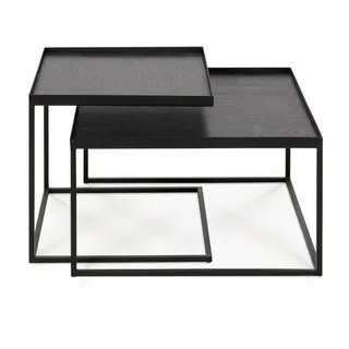 Couchtisch Set Ethnicraft Ethnicraft silber, Designer Dawn Sweitzer, 38/31x39/52x39/52 cm