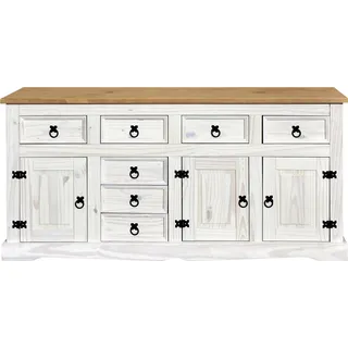 Möbilia Sideboard 174 x 84 x 44 cm Weiß / Honig