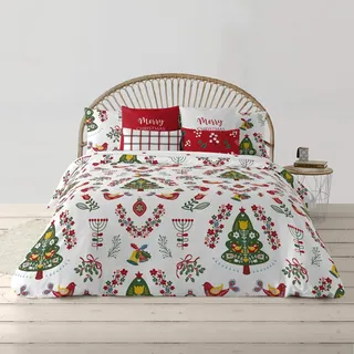 Belum Bettbezug für Weihnachten, 50% Baumwolle, 50% Polyester, Bettbezug mit Knöpfen Lappland 8 150 (240 x 220)