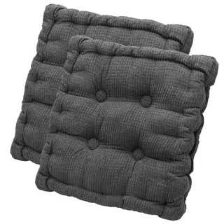 Umllpet Stuhlkissen 40x40cm 2er Set, dick gepolsterter Sitzpolster für entspanntes Sitzen, wasserabweisend & waschbar für Garten, Balkon, Terrasse und Indoor-Bodensitz