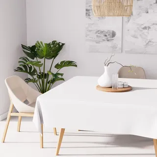 Soleil d'ocre Tischdecke mit Fleckschutz quadratisch 180x180 cm ALIX weiß