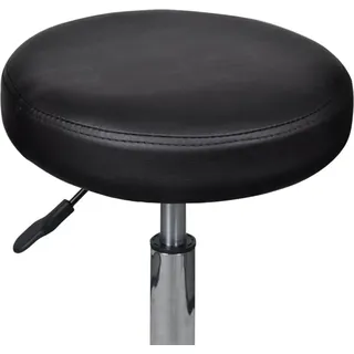 vidaXL Bürohocker Baumwolle Schwarz