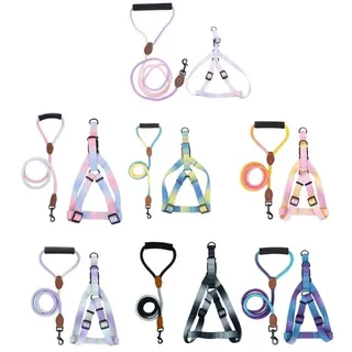Hunde Training Geschirr Farbig Haustier Brust Gurt Leine für Walking Camping